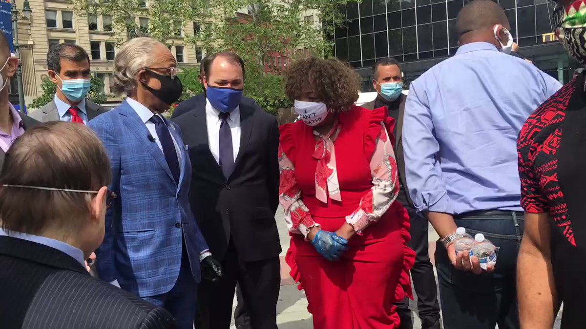 Rev. Al Sharpton and Gwen Carr, mother of EricGarner ⁦@NYCSpeakerCoJo⁩ endorse bill making chokeholds illegal. ⁦@wcbs880⁩