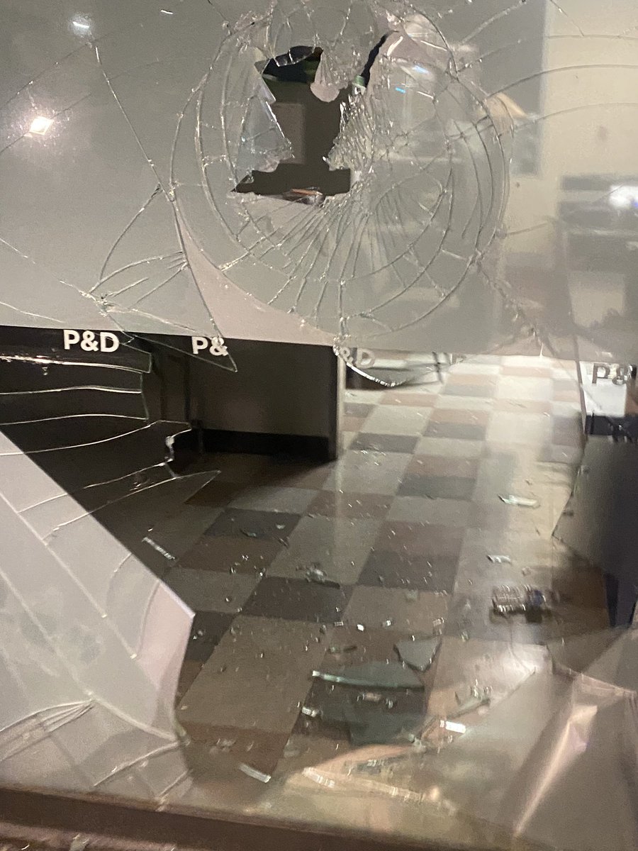 Police reported that windows were damaged at a city facility.  This is the damage we found.