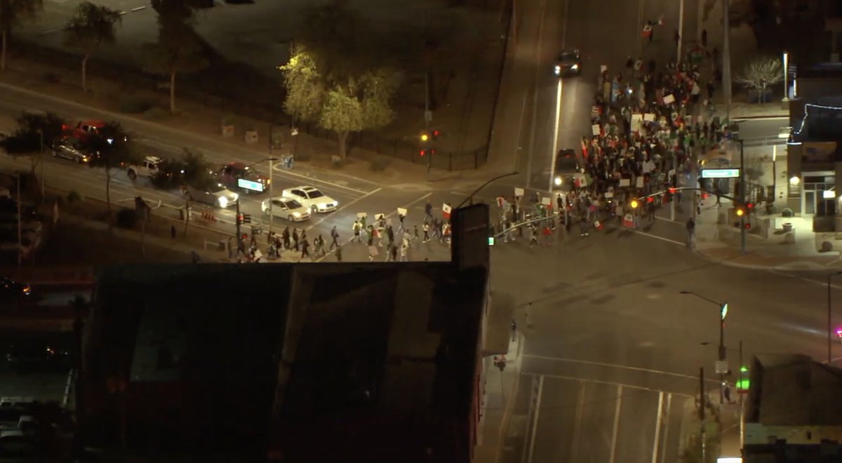 Hundreds march in support of immigration rights in downtown Phoenix