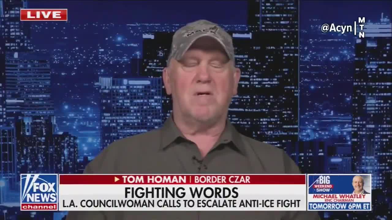 Border Czar Tom Homan: We are making Los Angeles safer. Mayor Bass should be thanking us. She says they are going to mobilize—guess what? We are already mobilizing. We are going to bring the National Guard in tonight