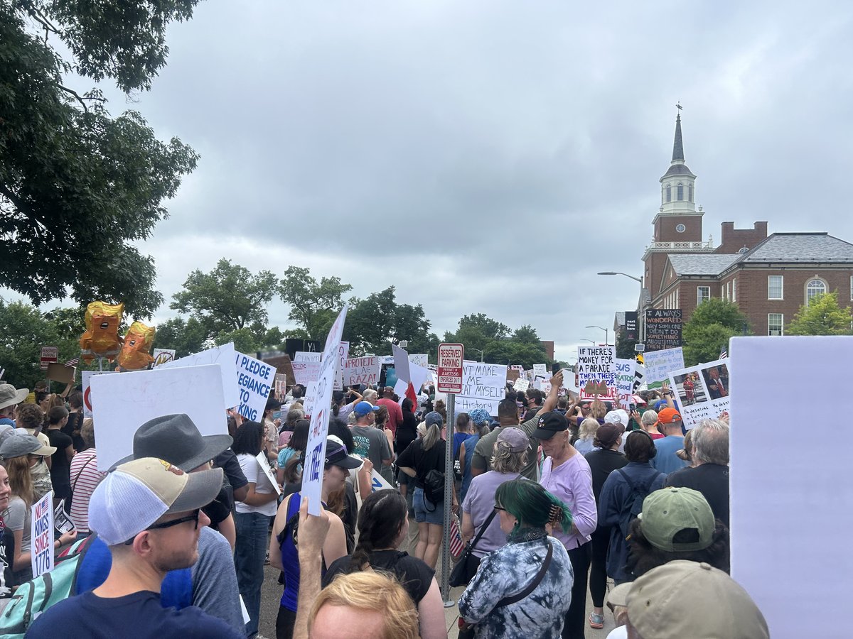 Hundreds of people gathered at UC for the No Kings protest Saturday as a part of a national movement against President Donald Trump and his administration.