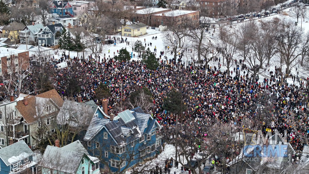 MINNEAPOLIS: Powderhorn Park - A large group of anti-ICE protesters gathered at Powderhorn Park today following the Jan. 7 death of Renee Nicole Good, who was fatally shot by an ICE agent. The incident has sparked demonstrations in Minneapolis and cities across the country